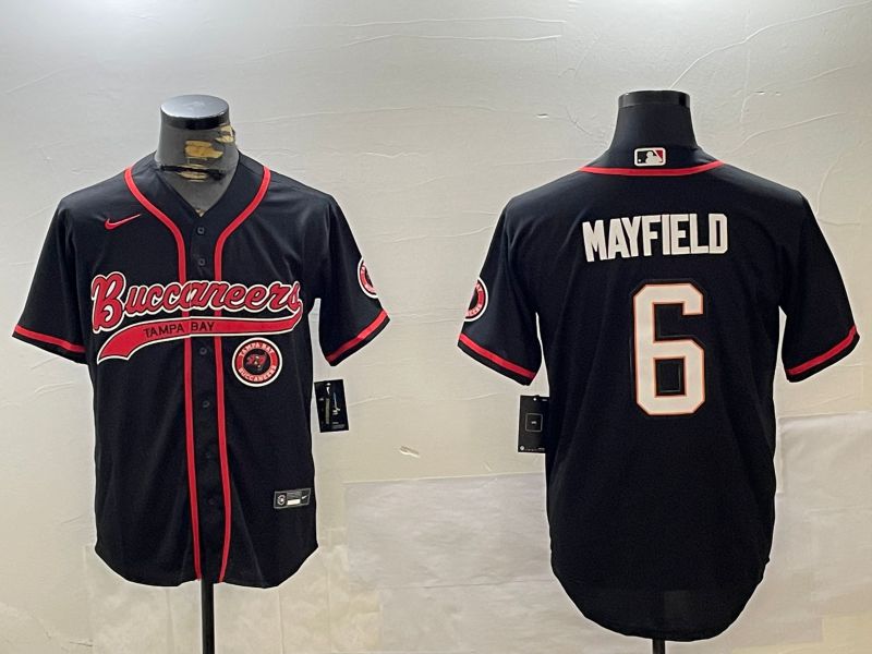 Men Tampa Bay Buccaneers #6 Mayfield Black Joint Name 2024 Nike Limited NFL Jersey style 3